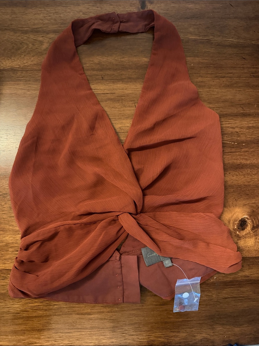 Sunday in Brooklyn Rust Halter Knot Front Tank Top